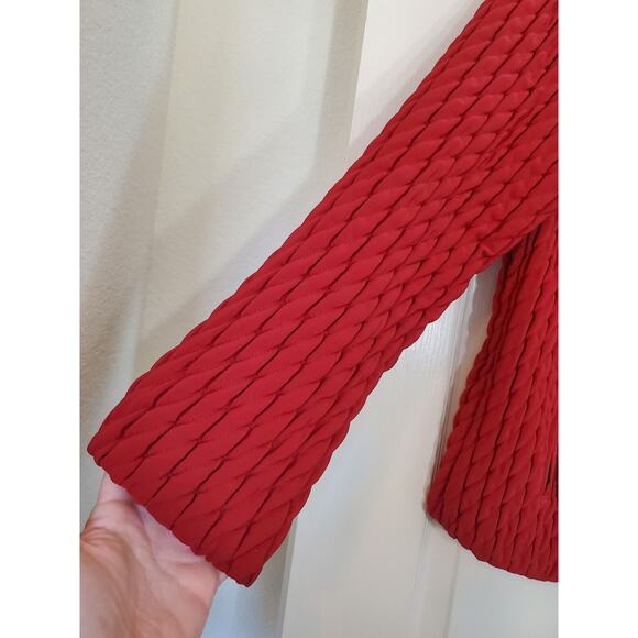 Gallery Crimson Quilted Full Zip Mid-Length Puffy Jacket Coat, Size Small/Medium - Picture 5 of 12